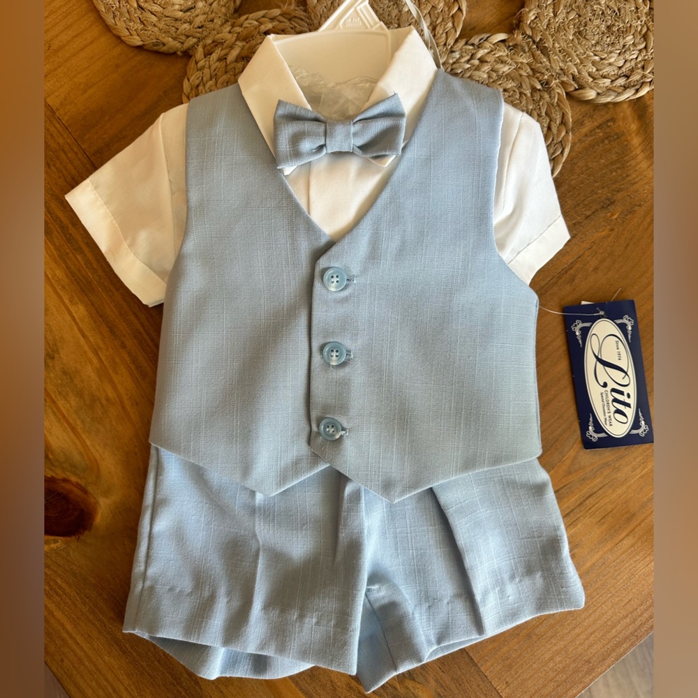 Lito baby suit. Pants Shirt Vest BowTie and Hat. Perfect for special occasion